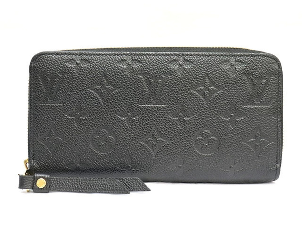 Louis Vuitton Zippy Wallet Monogram Empreinte Noir Black Round Long